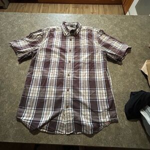 Carhartt Men's Plaid  Short Sleeve Button-Up Shirt Relaxed Fit L Vintage style